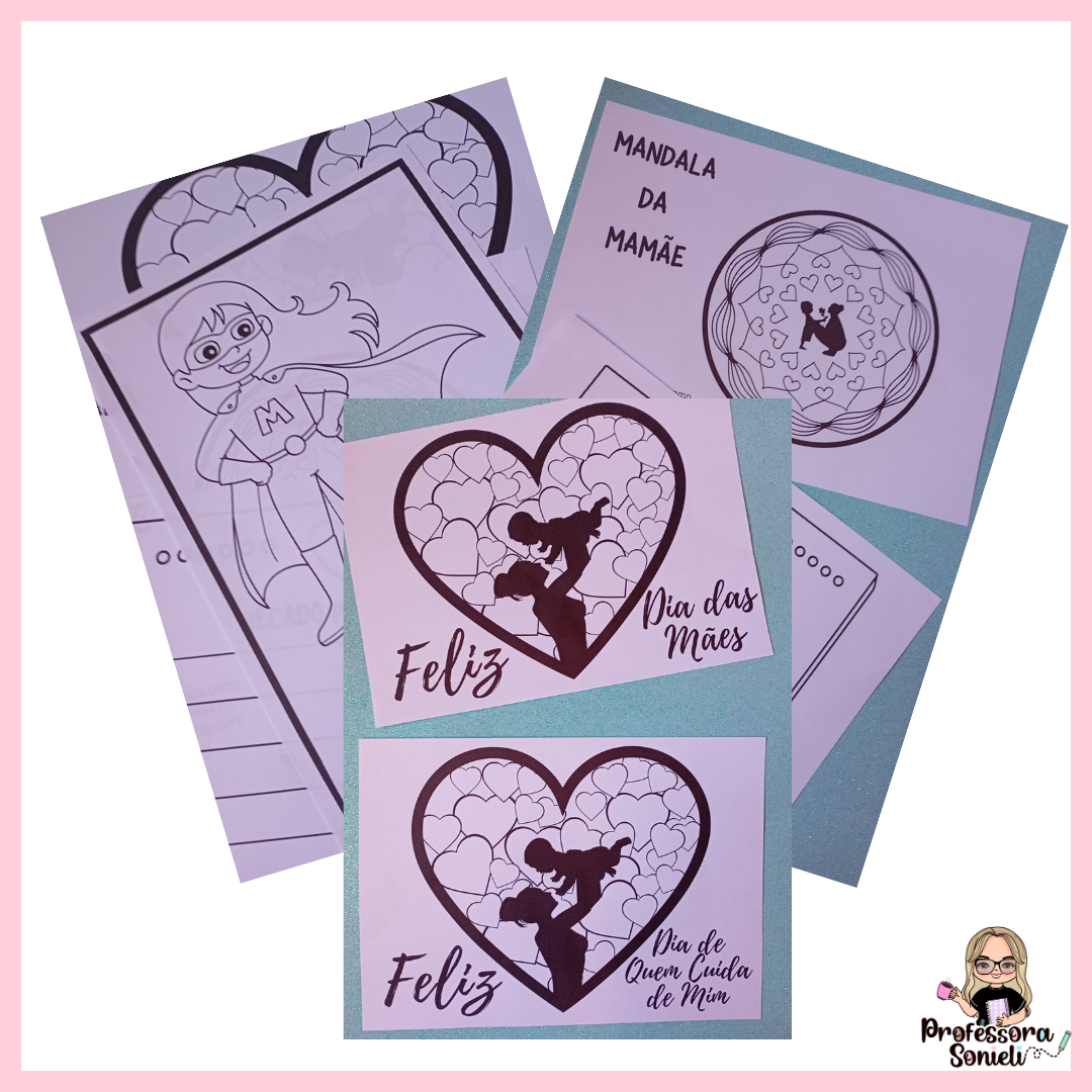 CARTÕES PARA COLORIR DE DIA DAS MÃES