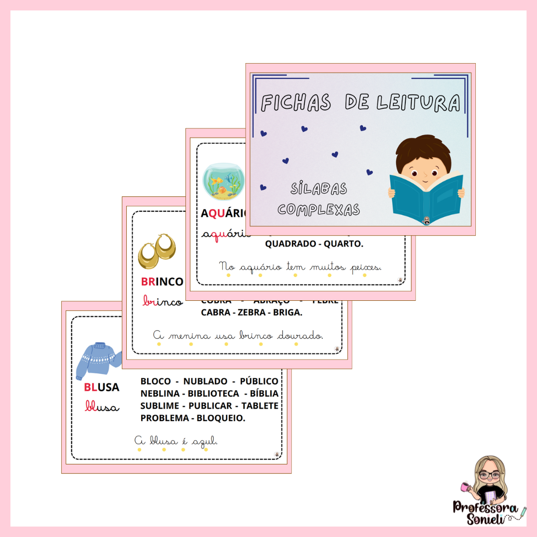 FICHAS DE LEITURA - SÍLABAS COMPLEXAS