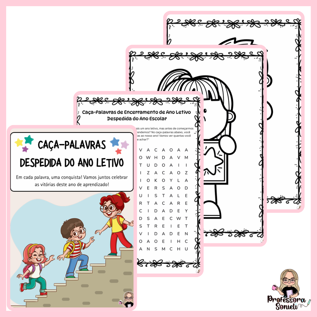 CAÇA-PALAVRAS DESPEDIDA DO ANO LETIVO