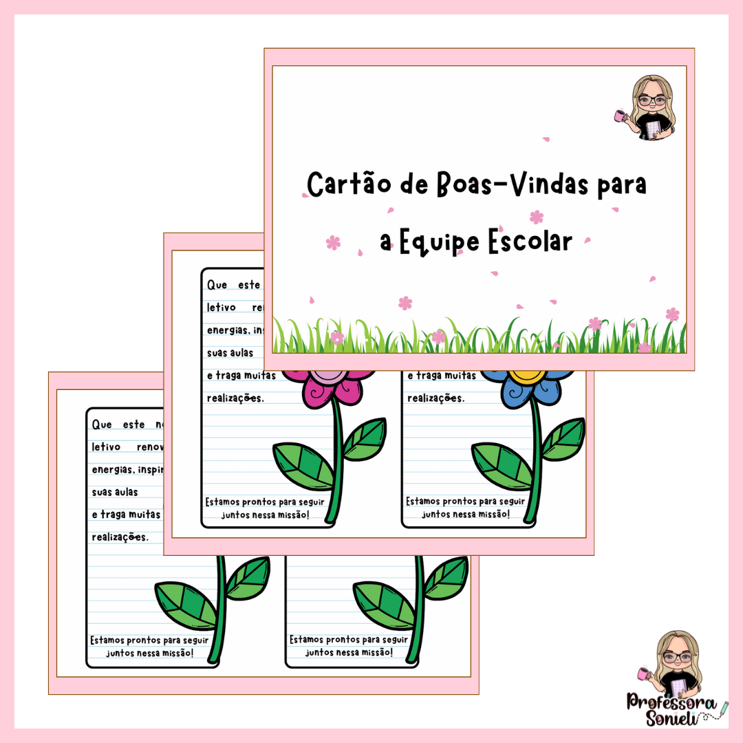 CARTÃO BOAS-VINDAS - EQUIPE ESCOLAR
