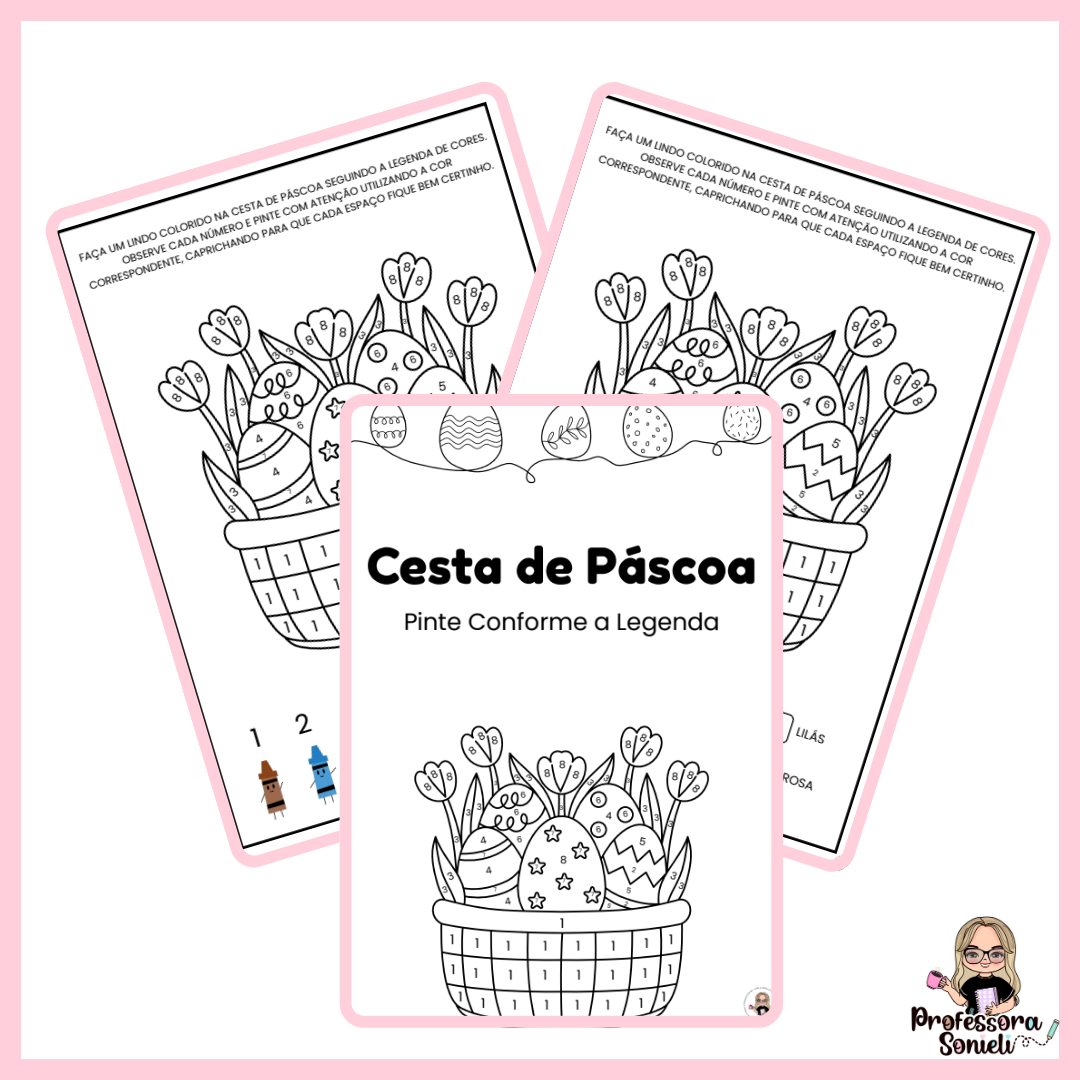 CESTA DE PÁSCOA - PINTE CONFORME A LEGENDA